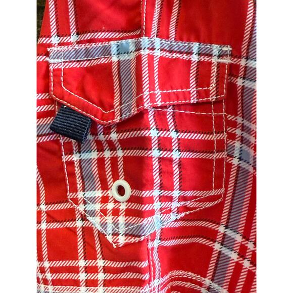 US Polo ASSN. Red Plaid Swim Trunks, boys 24 months - Picture 5 of 10